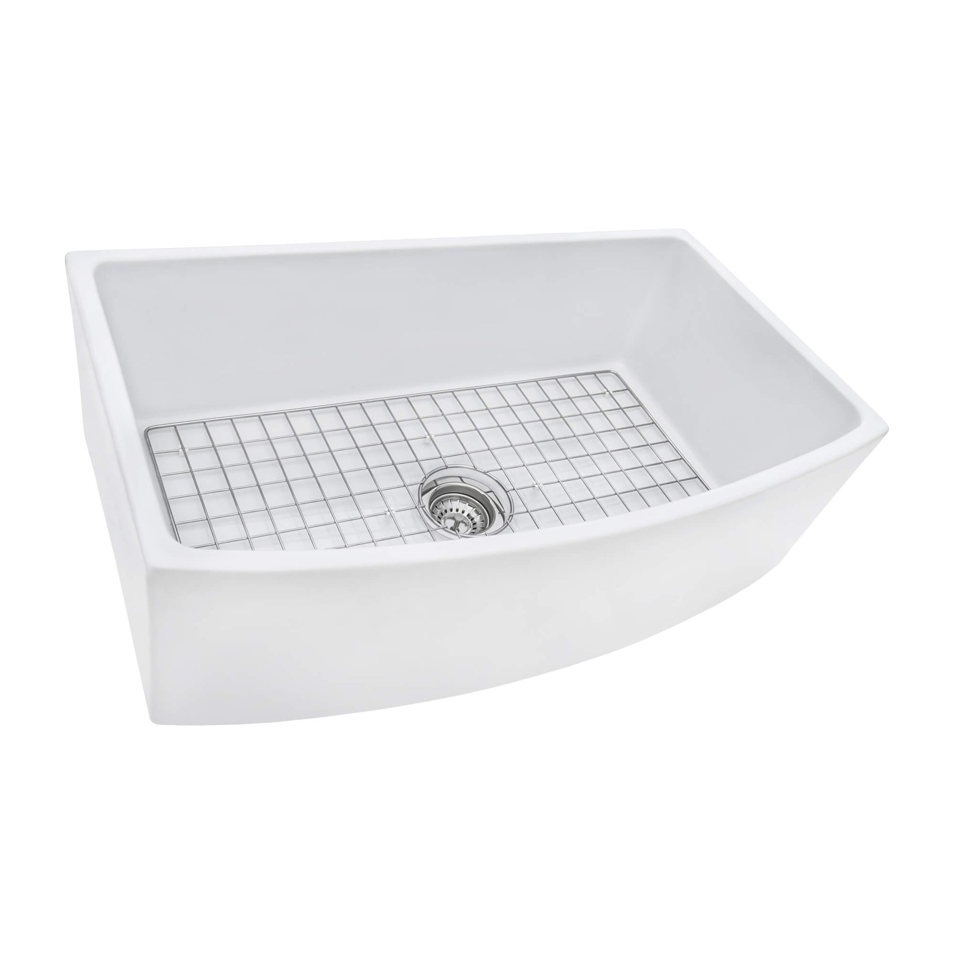 Ruvati Ruvati Fiamma 33" Farmhouse Curved Apron Kitchen Sink White - Culinary Kitchen OKC