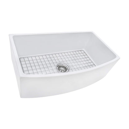Ruvati Ruvati Fiamma 33" Farmhouse Curved Apron Kitchen Sink White - Culinary Kitchen OKC