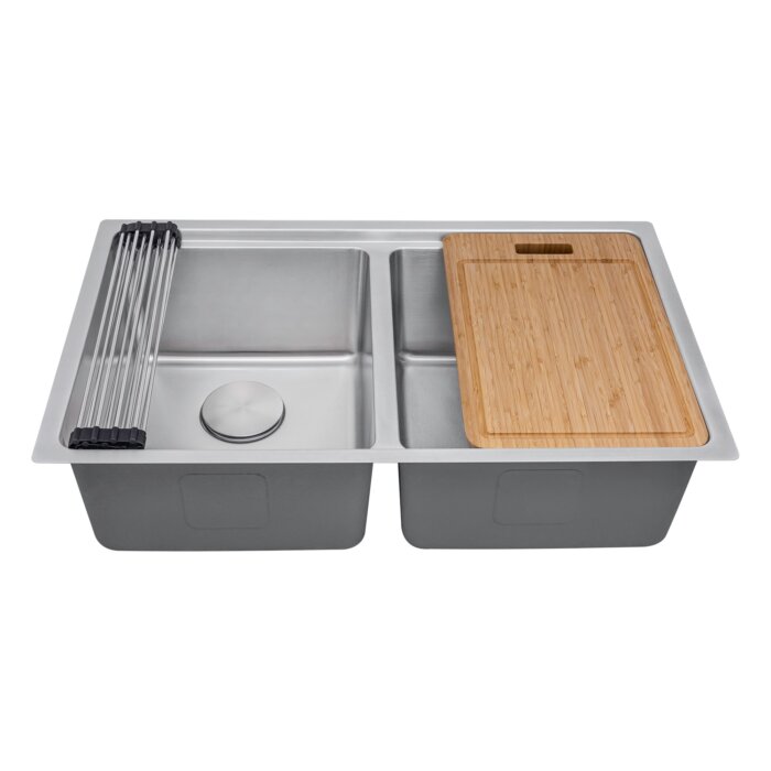 Ruvati Ruvati Renaro 31" Double Bowl Stainless Steel Kitchen Sink - Culinary Kitchen OKC