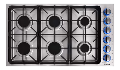 Thor Thor Kitchen 36" Professional Drop-In Gas Cooktop in Stainless Steel - Culinary Kitchen OKC