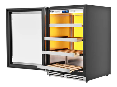 Thor Thor 24" Single Zone Wine Cooler, Left Swing, 45 Wine Bottle Capacity - Culinary Kitchen OKC