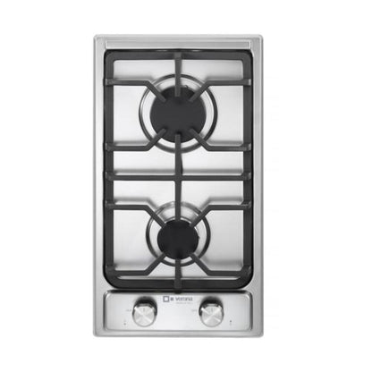 Verona Verona 12 inch Italian-Made Gas Cooktop with 2 Brass Burners and Continuous Cast Iron Grates in Stainless Steel - Culinary Kitchen OKC