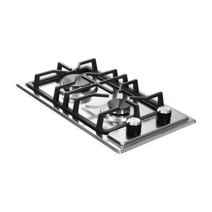 Verona Verona 12 inch Italian-Made Gas Cooktop with 2 Brass Burners and Continuous Cast Iron Grates in Stainless Steel - Culinary Kitchen OKC