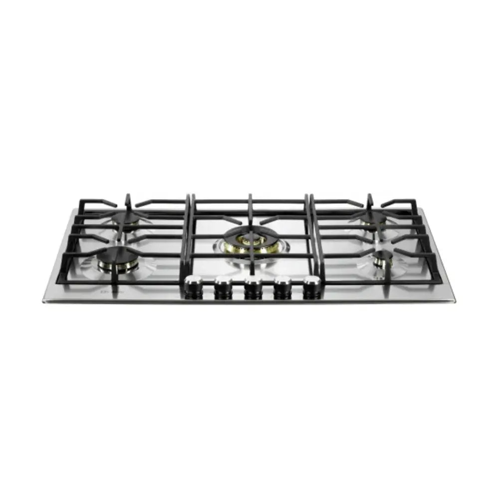 Verona erona 36 inch Italian-Made Gas Cooktop with 5 Brass Burners and Continuous Cast Iron Grates in Stainless Steel - Culinary Kitchen OKC