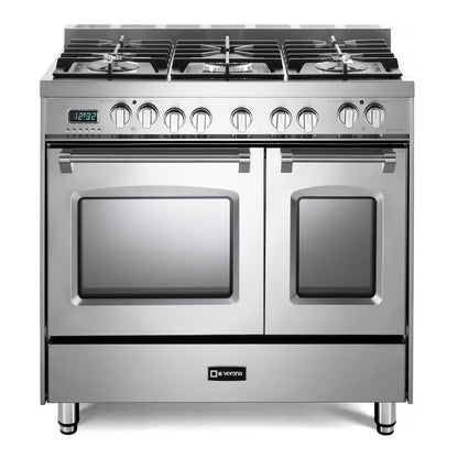 Verona Verona 36 inch Prestige Series Freestanding Dual Fuel Double Oven Range with 5 Sealed Burners - Culinary Kitchen OKC