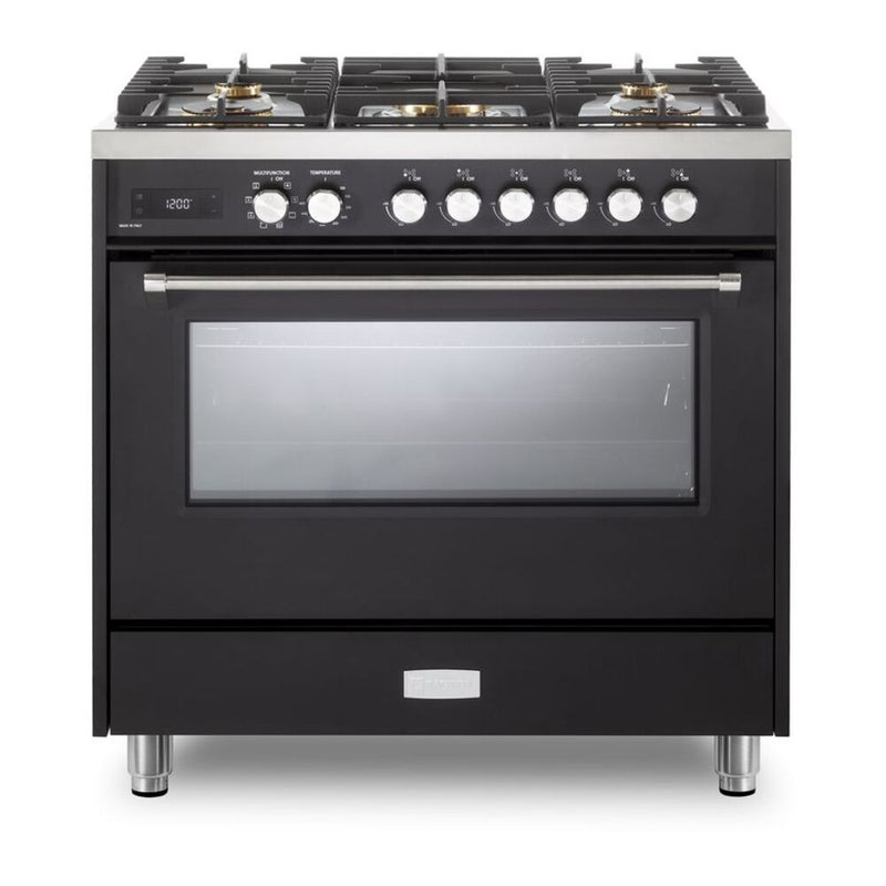 Verona Verona 36 inch Ultima Collection Freestanding Dual Fuel Range with 5 Sealed SABAF Brass Burners - Culinary Kitchen OKC