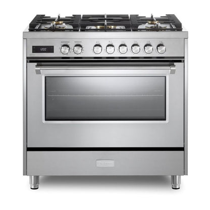 Verona Verona 36 inch Ultima Collection Freestanding Dual Fuel Range with 5 Sealed SABAF Brass Burners - Culinary Kitchen OKC