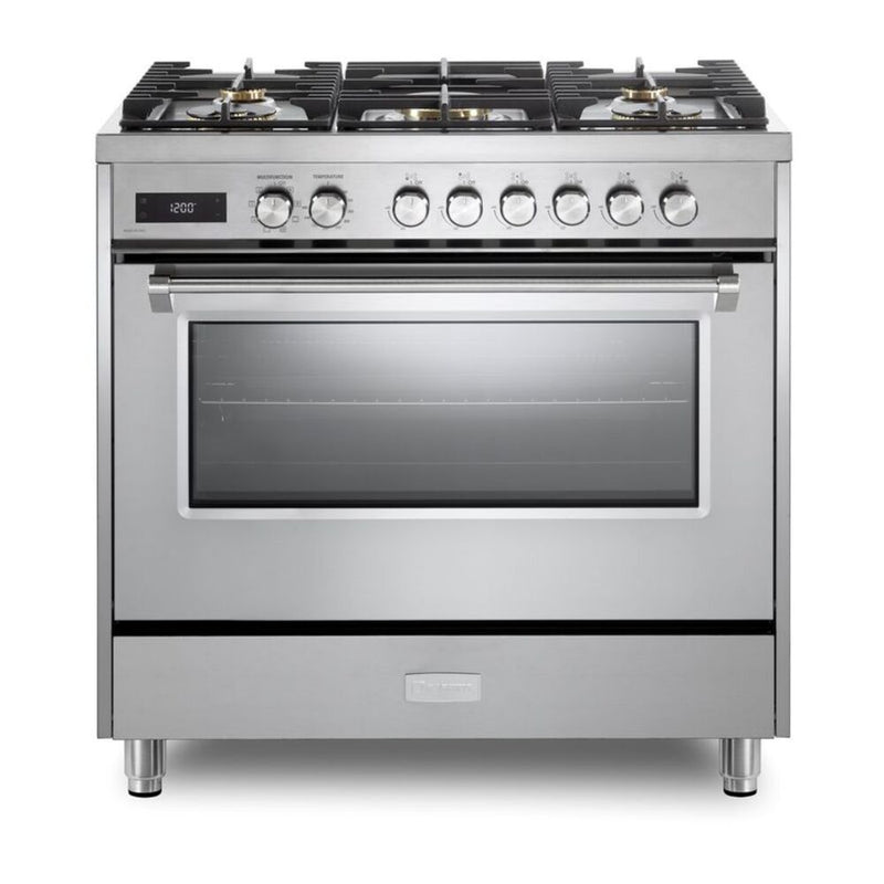 Verona Verona 36 inch Ultima Collection Freestanding Dual Fuel Range with 5 Sealed SABAF Brass Burners - Culinary Kitchen OKC