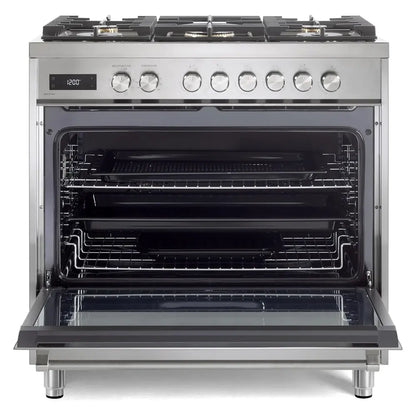 Verona Verona 36 inch Ultima Collection Freestanding Dual Fuel Range with 5 Sealed SABAF Brass Burners - Culinary Kitchen OKC