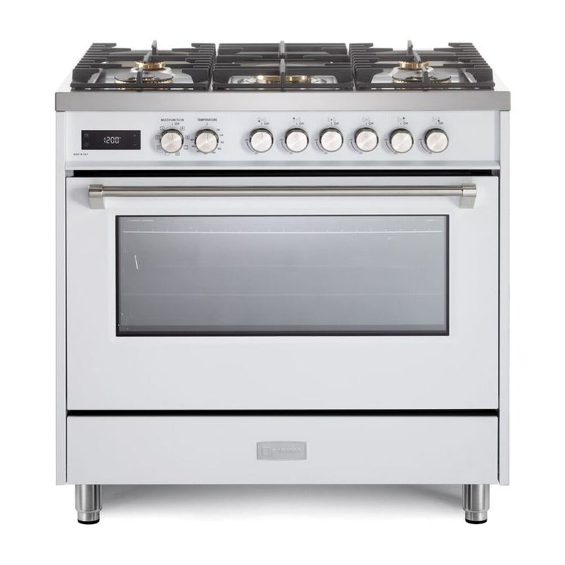Verona Verona 36 inch Ultima Collection Freestanding Dual Fuel Range with 5 Sealed SABAF Brass Burners - Culinary Kitchen OKC