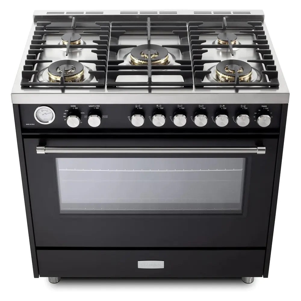 Verona Verona 36 inch Ultima Collection Freestanding Gas Range with 5 Sealed SABAF Brass Burners - Culinary Kitchen OKC