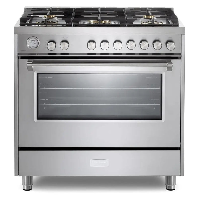 Verona Verona 36 inch Ultima Collection Freestanding Gas Range with 5 Sealed SABAF Brass Burners - Culinary Kitchen OKC