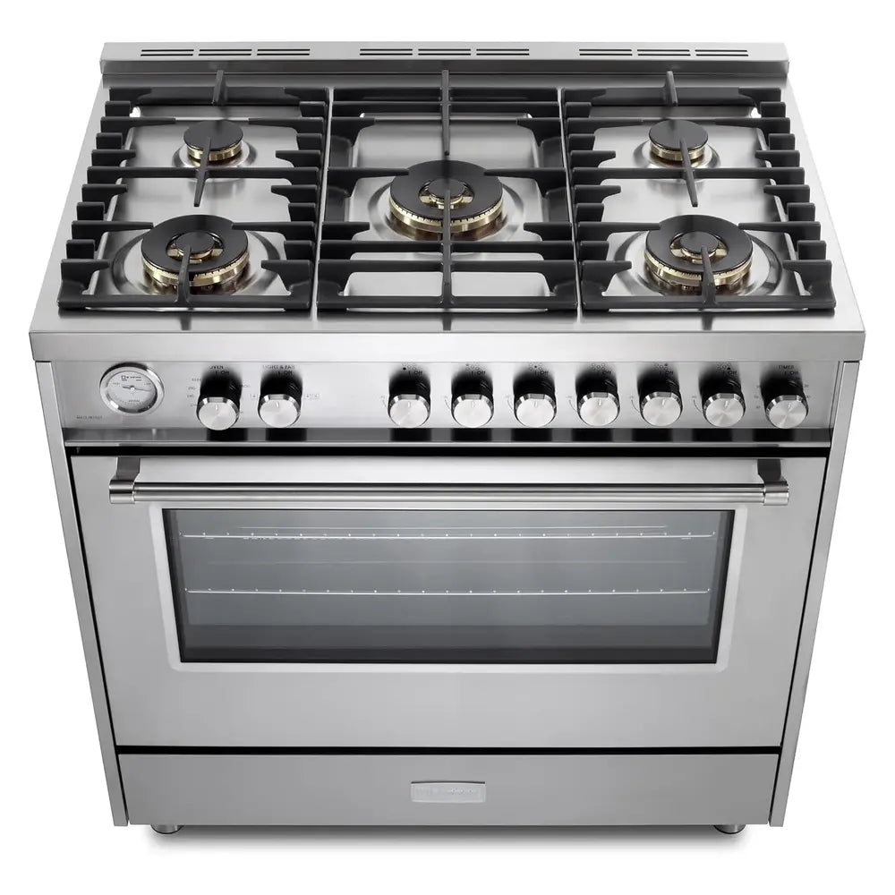 Verona Verona 36 inch Ultima Collection Freestanding Gas Range with 5 Sealed SABAF Brass Burners - Culinary Kitchen OKC