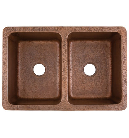 Thompson Traders Thompson Traders Quiroga Antique Copper Double Bowl Kitchen Sink - Culinary Kitchen OKC