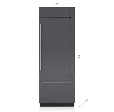 Sub-Zero 30" Classic Over-and-Under Refrigerator/Freezer with Internal Dispenser - Panel Ready