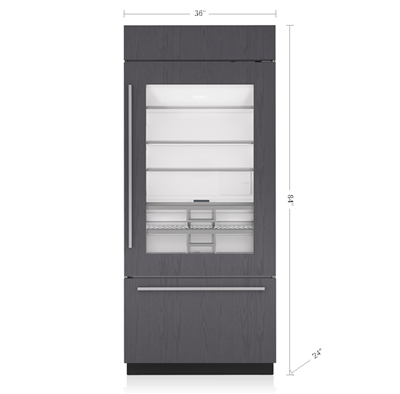 Sub-Zero 36" Classic Over-and-Under Refrigerator/Freezer with Glass Door - Panel Ready