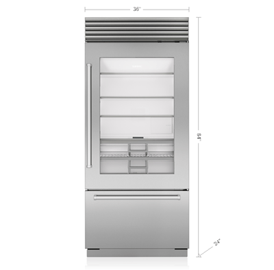 Sub-Zero 36" Classic Over-and-Under Refrigerator/Freezer with Glass Door