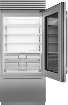 Sub-Zero 36" Classic Over-and-Under Refrigerator/Freezer with Glass Door - Panel Ready