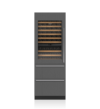 Sub-Zero 30" Designer Wine Storage with Refrigerator Drawers - Panel Ready