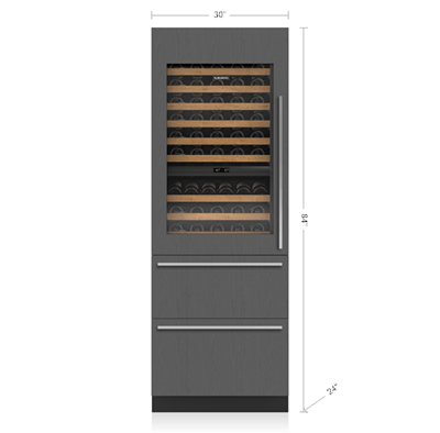 Sub-Zero 30" Designer Wine Storage with Refrigerator Drawers - Panel Ready