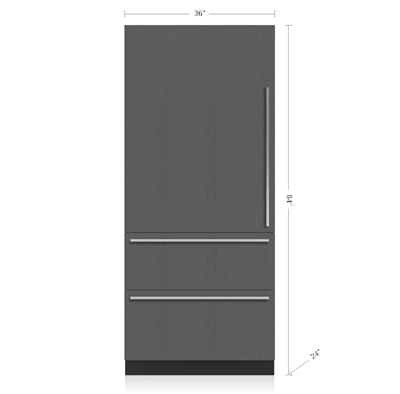 Sub-Zero 36" Designer Over-and-Under Refrigerator/Freezer with Ice Maker and Internal Dispenser - Panel Ready