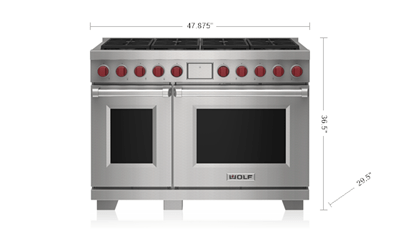 Wolf 48" Dual Fuel Range - 8 Burners