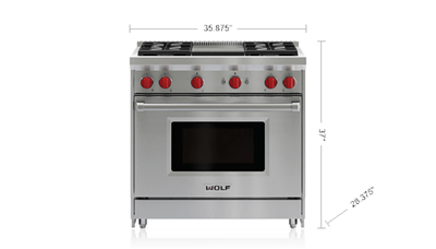 Wolf 36" Gas Range - 4 Burners and Infrared Griddle