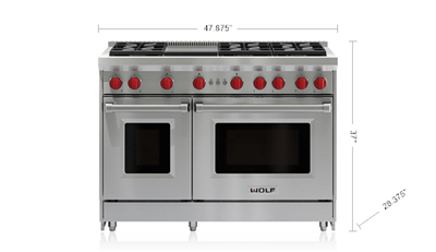 Wolf 48" Gas Range - 6 Burners and Infrared Griddle