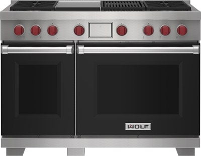 Wolf 48" Dual Fuel Range - 4 Burners, Infrared Charbroiler and Infrared Griddle
