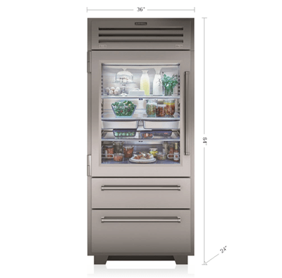 Sub-Zero 36" PRO Refrigerator/Freezer with Glass Door