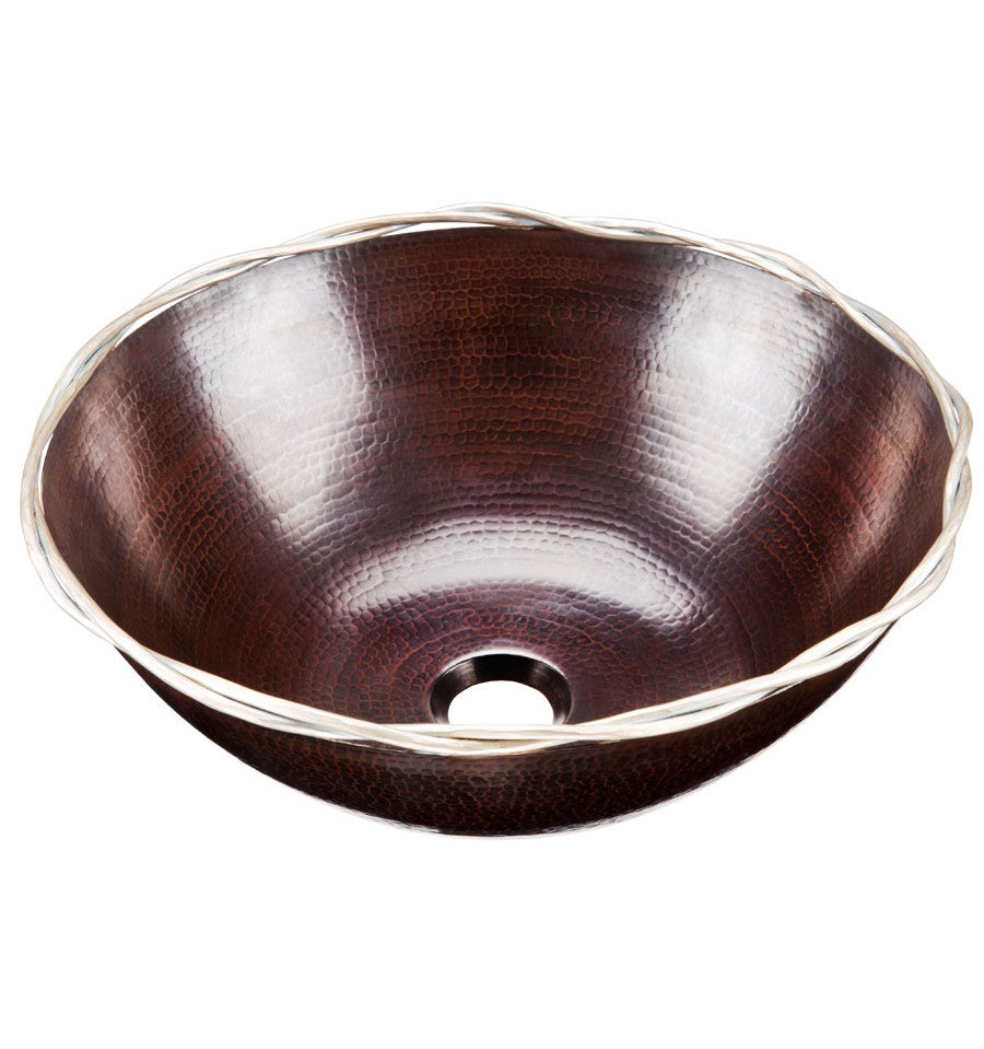 Thompson Traders Thompson Traders Leon Aged Copper Silver Twist Bathroom Sink - Culinary Kitchen OKC