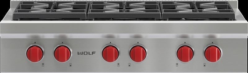 Wolf Wolf 36" Sealed Burner Rangetop - 6 Burners - Culinary Kitchen OKC