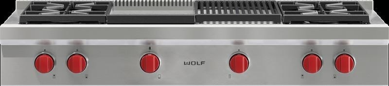 Wolf Wolf 48" Sealed Burner Rangetop - 4 Burners, Infrared Charbroiler and Infrared Griddle - Culinary Kitchen OKC