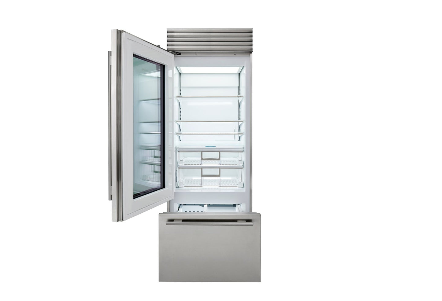 Sub-Zero 30" Classic Over-and-Under Refrigerator/Freezer with Glass Door