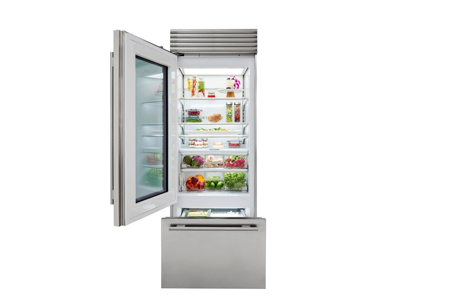 Sub-Zero 30" Classic Over-and-Under Refrigerator/Freezer with Glass Door