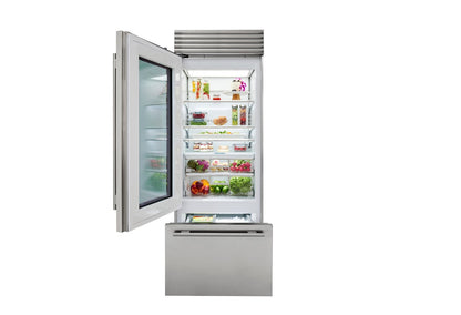 Sub-Zero 30" Classic Over-and-Under Refrigerator/Freezer with Glass Door