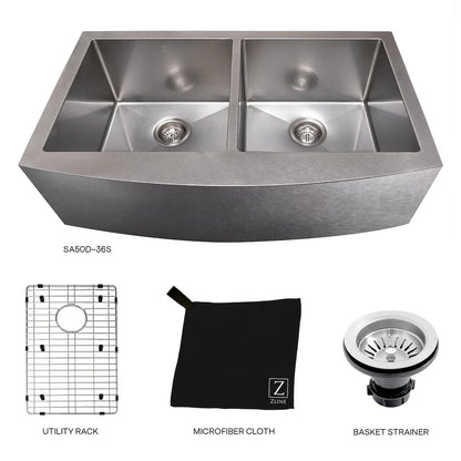 ZLINE ZLINE 36" Niseko Farmhouse Double Bowl - Culinary Kitchen OKC